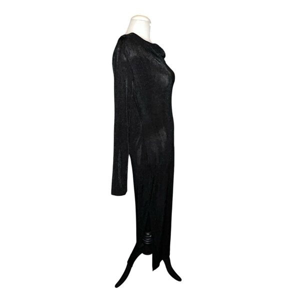 Band of the Free NWT Annabelle Black Cowl Neck ShimmMidi Dress Sz Large Black - Picture 12 of 14